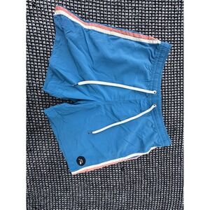 Quiksilver Swim Trunks Mens Large Blue Excellent Striped Board Shorts Z061